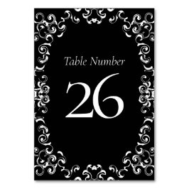 Guld & Black Swirl Gothic Bröllop Bordsnummer