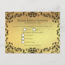 Guld & Black Swirl Gothic Bröllop