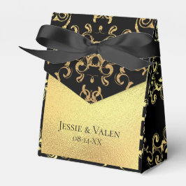 Guld & Black Swirl Gothic Bröllop Presentaskar