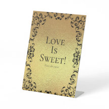 Guld & Black Swirl Gothic Bröllop Sweets Bord