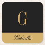 Guld Black Underlägg Papper Kvadrat<br><div class="desc">Guld Black</div>