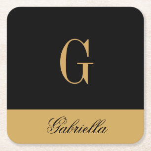 Guld Black Underlägg Papper Kvadrat