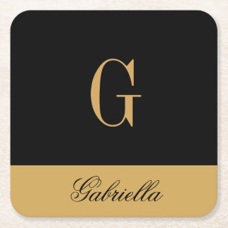 Guld Black Underlägg Papper Kvadrat