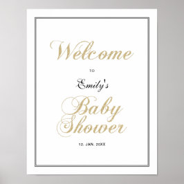 Guld & Black | Välkomsttecken för Modern Boy Showe Poster