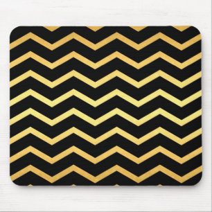 Guld & Black Zig Zag Mönster Musmatta