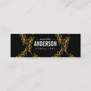 Guld Blad / Blandat Typsnitt Mini Visitkort