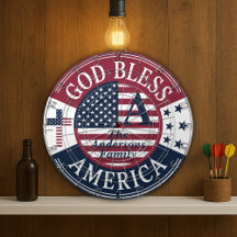 Guld Bless America Anpassningsbar Family Namn 4:e 