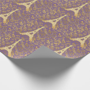 Guld Bling Eiffel Torn Presentpapper