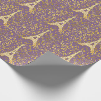 Guld Bling Eiffel Torn Presentpapper