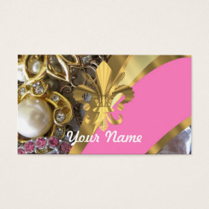 Guld- bling fleur de lys visitkort