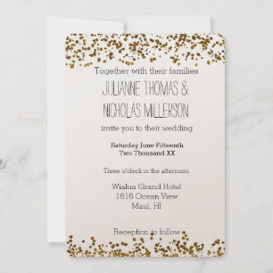 Guld Bling Glitter Confett Bröllop Inbjudningar