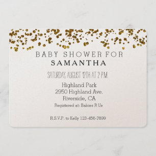 Guld Bling Glitter Confetti babydusch för barn Inbjudningar