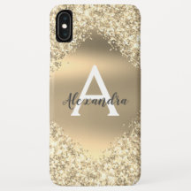 Guld Bling Luxury Gnistra Glitter Monogram