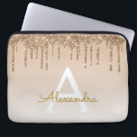Guld Bling | Luxury Sparkly Glitter Monogram Laptop Fodral<br><div class="desc">Guld Bling Ombre-Gnistran och Faux-inskjutningen Glitter Girly Modern Monogram First Namn och Initial Laptop Fodral. Kontakta designern om du vill ha matchande artiklar</div>