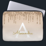 Guld Bling | Luxury Sparkly Glitter Monogram Laptop Fodral<br><div class="desc">Guld Bling Ombre-Gnistran och Faux-inskjutningen Glitter Girly Modern Monogram First Namn och Initial Laptop Fodral. Kontakta designern om du vill ha matchande artiklar</div>
