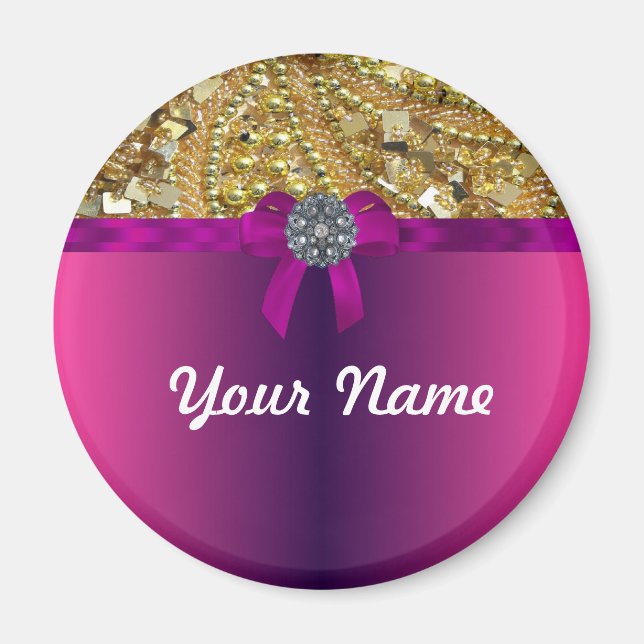 Guld bling & magenta magnet (Framsidan)