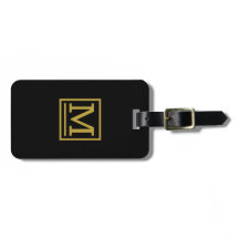 Guld-blockets monogrammat bagagetag