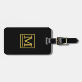 Guld-blockets monogrammat bagagetag bagagebricka
