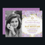 Guld- blom- bat mitzvah för flickaktigt inbjudningar<br><div class="desc">Fira din dotter som är bat mitzvah med denna ursnygga lavendel- och guldblommigtinbjudan! Uttrycka är fullständigt anpassadet. Om du önskar att ändra stilsortsstilen,  färgar eller organiserar om diagrammen klickar enkelt "klickar för att skräddarsy vidare" knäppas.</div>