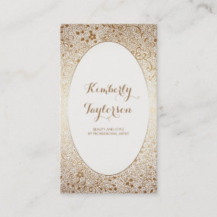 Guld- blom- elegant vintage yet modernt visitkort