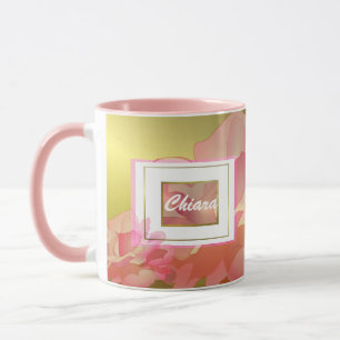 Guld- blom- KAFFEMUGG, FÖR KVINNOR Mugg