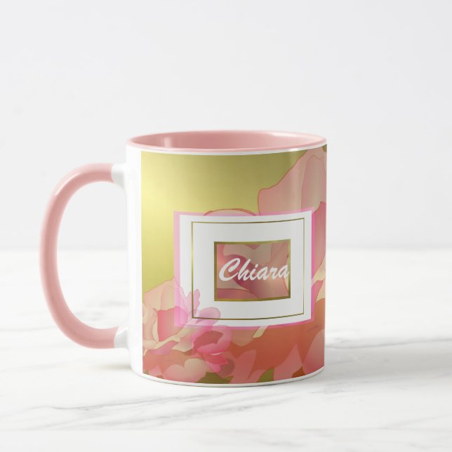 Guld- blom- KAFFEMUGG, FÖR KVINNOR Mugg (Vänster)