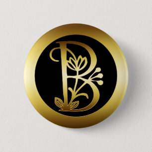 GULD- BLOM- MONOGRAMBREV B KNAPP