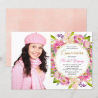 Guld- blom- Quinceanera för rodna rosa korall foto