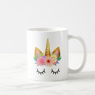 Guld- blom- Unicornparty Kaffemugg