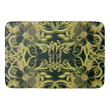 Guld, blomma, fantasi, elegant, mönster, subtil,