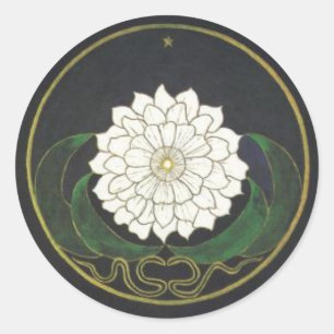 Guld- blomma för Mandala Runt Klistermärke