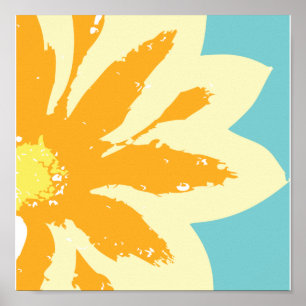 Guld- blomma poster