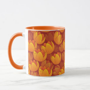Guld- blommamönster mugg