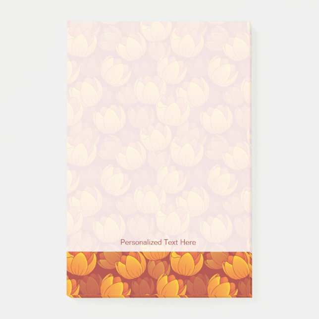 Guld- blommamönster post-it block (Framsida)