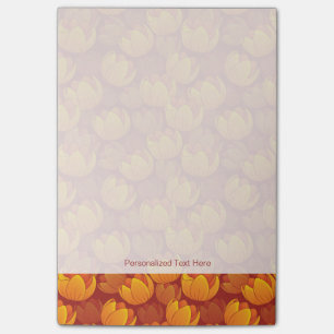 Guld- blommamönster post-it block