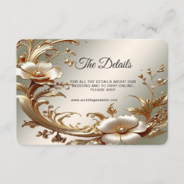 Guld Blommig Detalj Tilläggskort