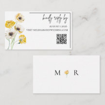 Guld Blommig Minimalistisk Bröllops-RSVP Inläggnin