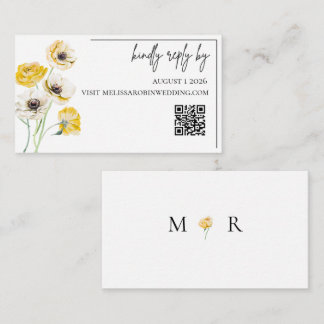 Guld Blommig Minimalistisk Bröllops-RSVP Inläggnin Tilläggskort