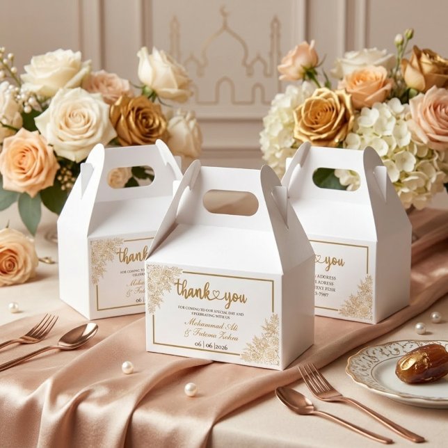 Guld Blommig Moské Elegans Muslimsk Bröllop Presentaskar (Skapare uppladdad)