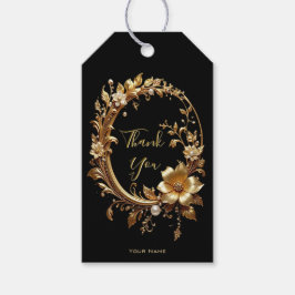 Guld Blommig Ornamenterad Ram Presentkort Presentetikett