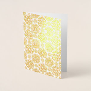 Guld Blommig Vardagskort Folierat Kort