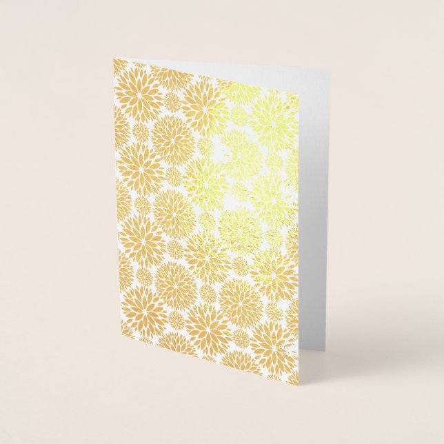 Guld Blommig Vardagskort Folierat Kort (Framsida)