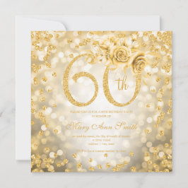 Guld Blommigt 60:e födelsedagen Glam Ljus