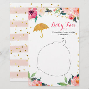 Guld Blommigt April Shower Baby Shower Baby Ansikt