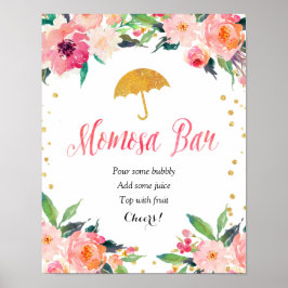 Guld Blommigt April Shower Momosa Pub Poster