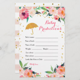 Guld Blommigt April Showers Baby Predictions Games
