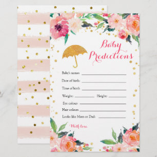 Guld Blommigt April Showers Baby Predictions Games