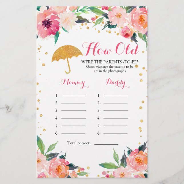 Guld Blommigt April visar hur gamla föräldrarna va (Framsida)