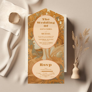 Guld Blommigt Art nouveau Bröllop