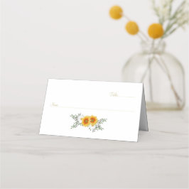 Guld Blommigt Bröllop Placeringskort